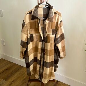 At The Ritz Coat, Camel. Chic Soul Shacket size 2x